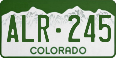 CO license plate ALR245