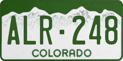 CO license plate ALR248