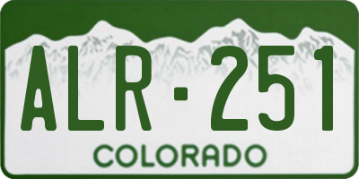 CO license plate ALR251