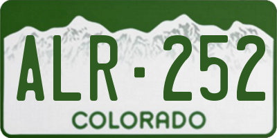 CO license plate ALR252