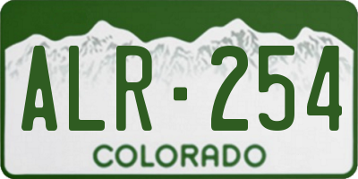 CO license plate ALR254
