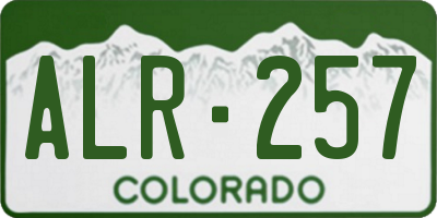CO license plate ALR257