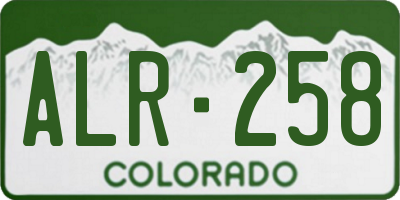 CO license plate ALR258