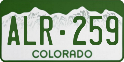CO license plate ALR259