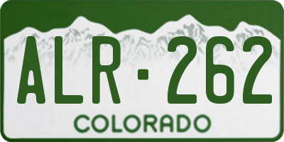 CO license plate ALR262
