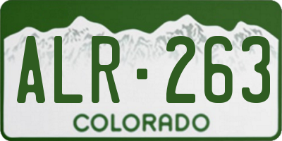CO license plate ALR263
