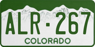 CO license plate ALR267