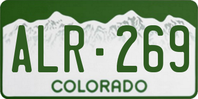 CO license plate ALR269