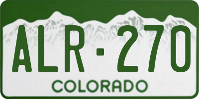 CO license plate ALR270
