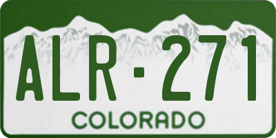 CO license plate ALR271