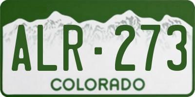 CO license plate ALR273