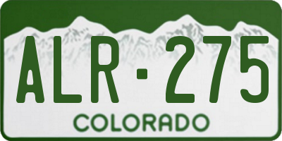 CO license plate ALR275