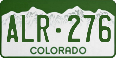 CO license plate ALR276