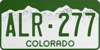 CO license plate ALR277