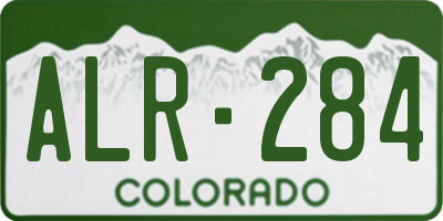 CO license plate ALR284