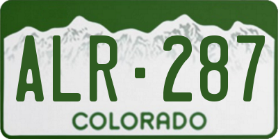 CO license plate ALR287