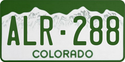 CO license plate ALR288