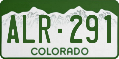 CO license plate ALR291