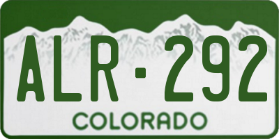 CO license plate ALR292