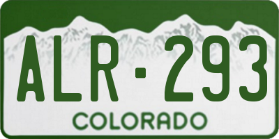 CO license plate ALR293