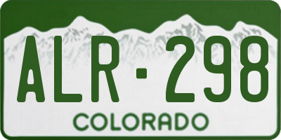 CO license plate ALR298
