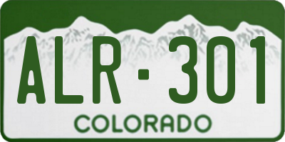 CO license plate ALR301