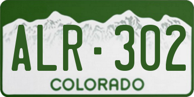 CO license plate ALR302