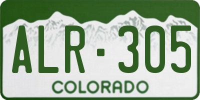 CO license plate ALR305