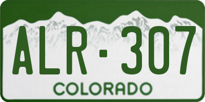 CO license plate ALR307