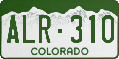 CO license plate ALR310