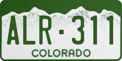 CO license plate ALR311