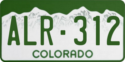 CO license plate ALR312