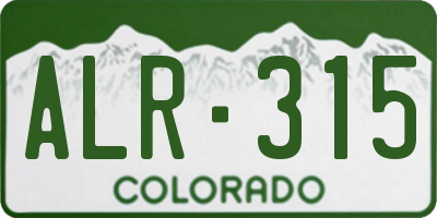 CO license plate ALR315