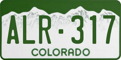 CO license plate ALR317