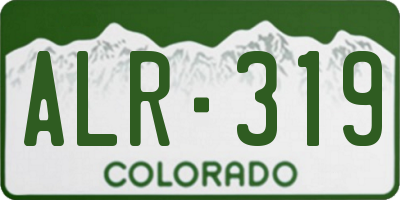 CO license plate ALR319