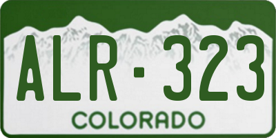 CO license plate ALR323