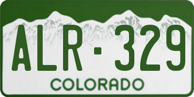 CO license plate ALR329