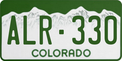 CO license plate ALR330