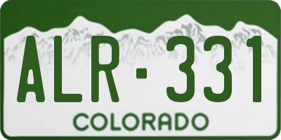 CO license plate ALR331
