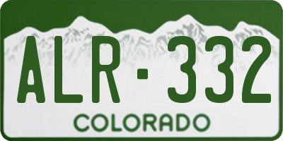 CO license plate ALR332