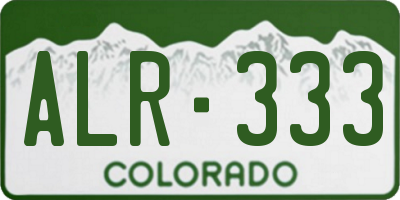 CO license plate ALR333