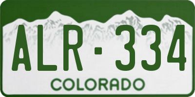 CO license plate ALR334