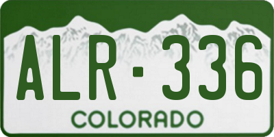 CO license plate ALR336