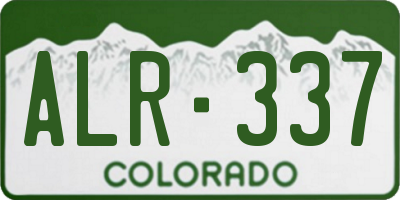 CO license plate ALR337