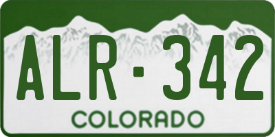 CO license plate ALR342