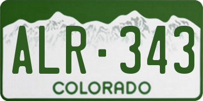 CO license plate ALR343