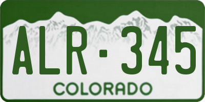 CO license plate ALR345