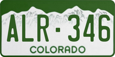CO license plate ALR346