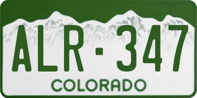 CO license plate ALR347