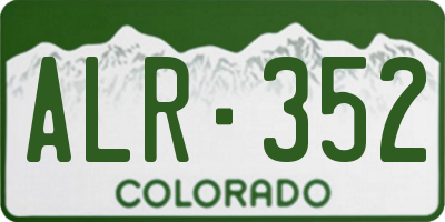 CO license plate ALR352